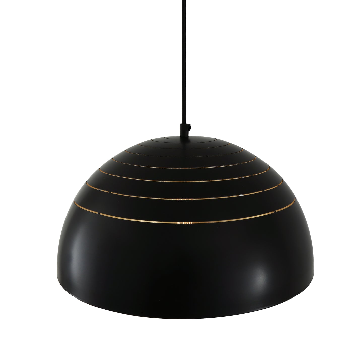 Midas Black Dome Gold Leaf Pendant Light