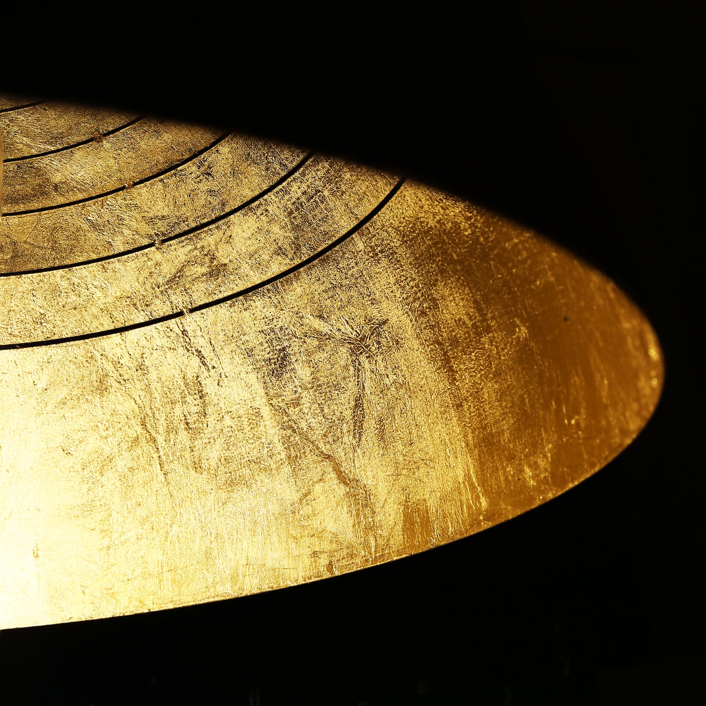 Midas Black Dome Gold Leaf Pendant Light