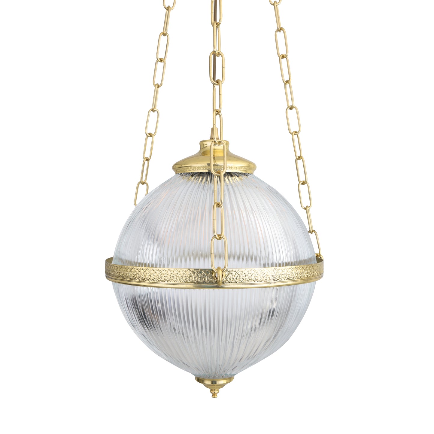 Blaenau Victorian Holophane Glass Pendant Light