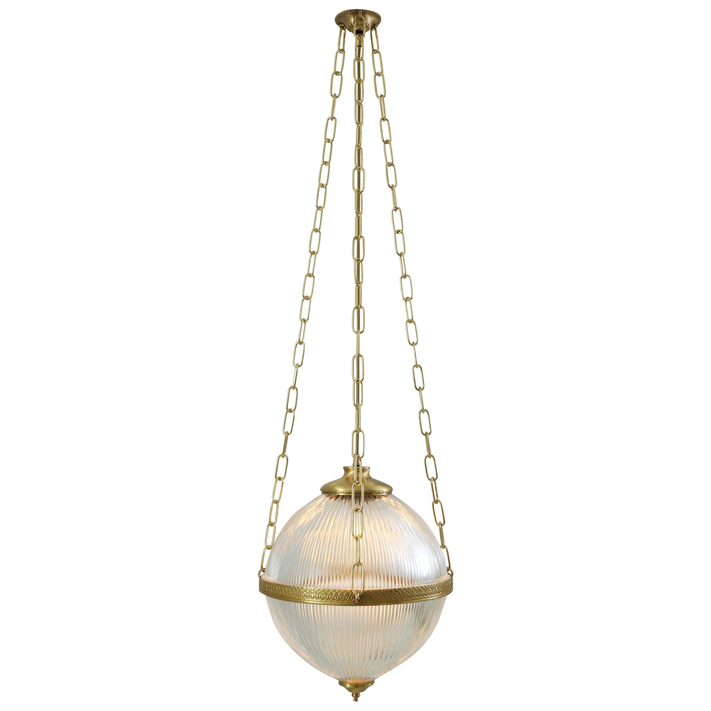 Blaenau Victorian Holophane Glass Pendant Light