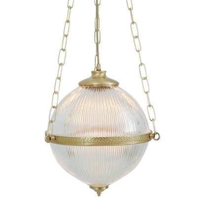 Blaenau Victorian Holophane Glass Pendant Light