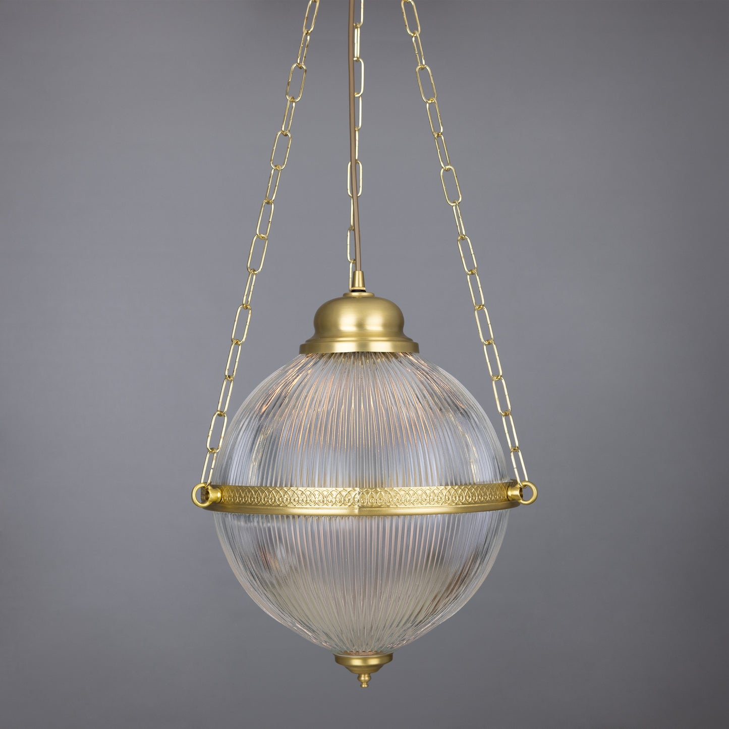 Blaenau Victorian Holophane Glass Pendant Light