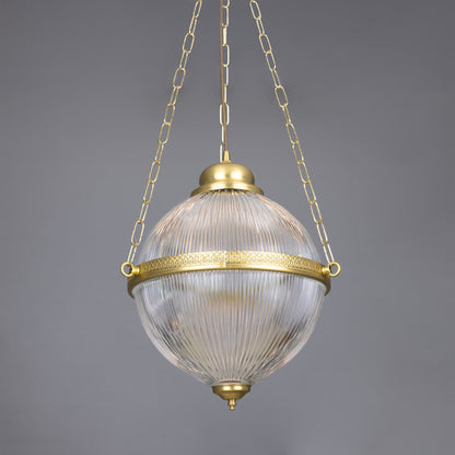 Blaenau Victorian Holophane Glass Pendant Light