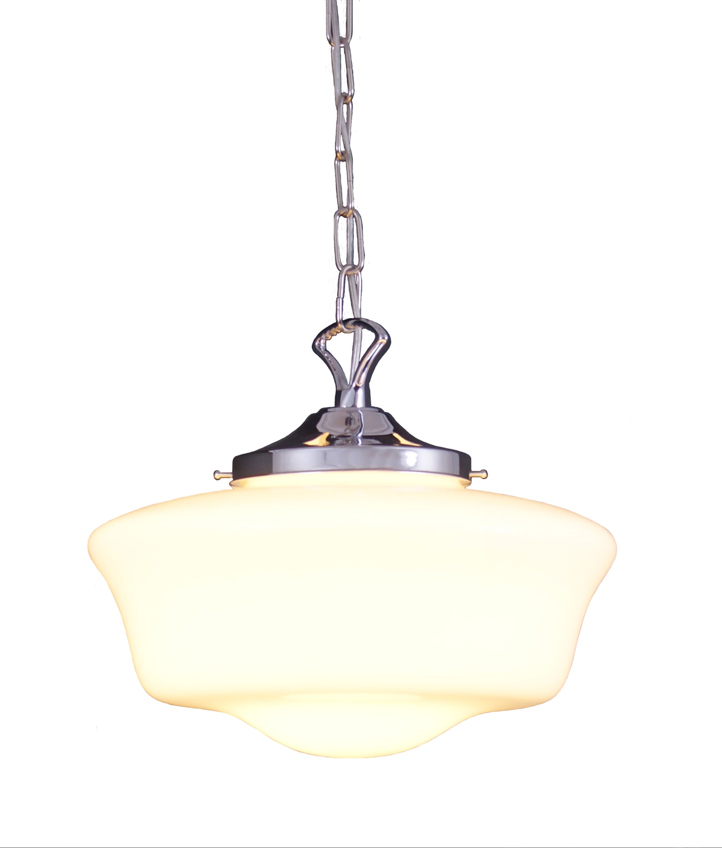 1920's Classic Schoolhouse Glass Pendant Light