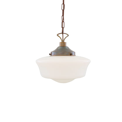 1920's Classic Schoolhouse Glass Pendant Light