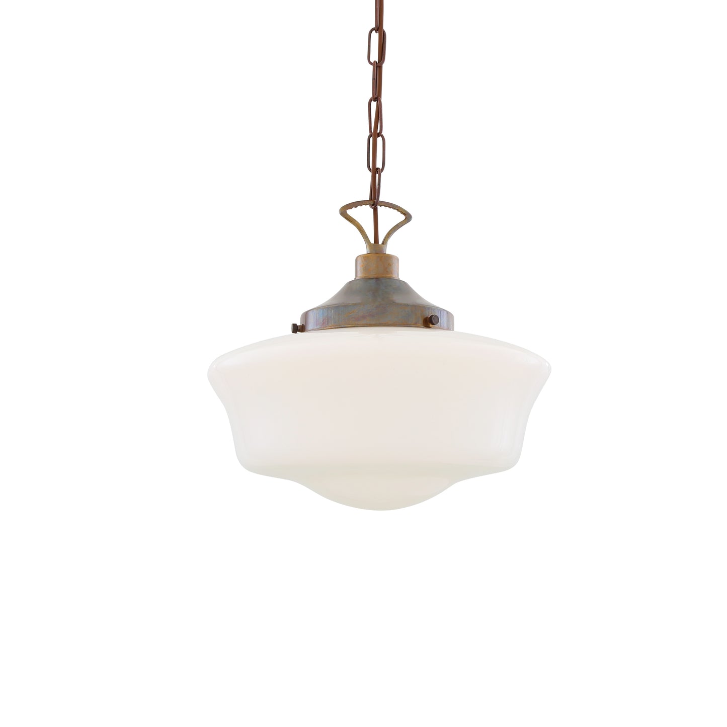 1920's Classic Schoolhouse Glass Pendant Light