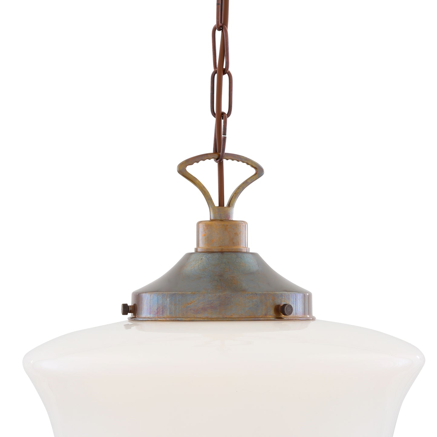 1920's Classic Schoolhouse Glass Pendant Light