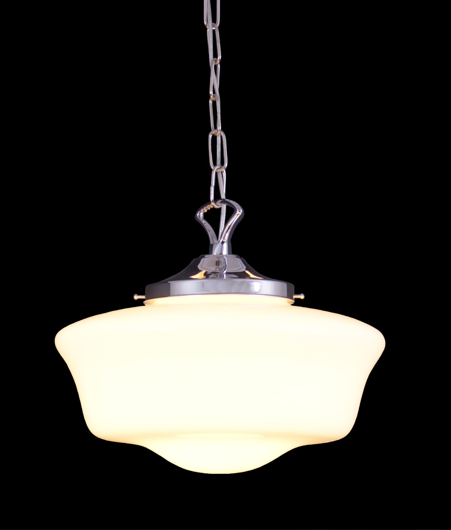 1920's Classic Schoolhouse Glass Pendant Light