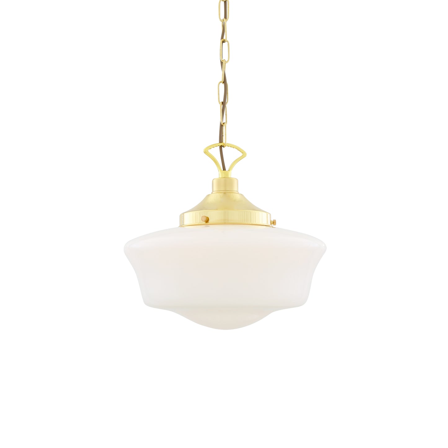 1920's Classic Schoolhouse Glass Pendant Light