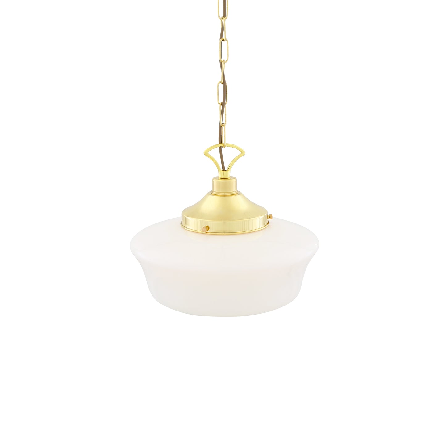 1920's Classic Schoolhouse Glass Pendant Light