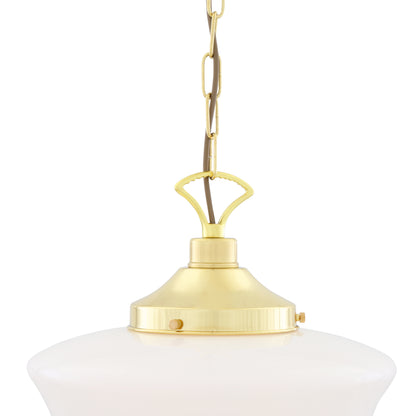 1920's Classic Schoolhouse Glass Pendant Light