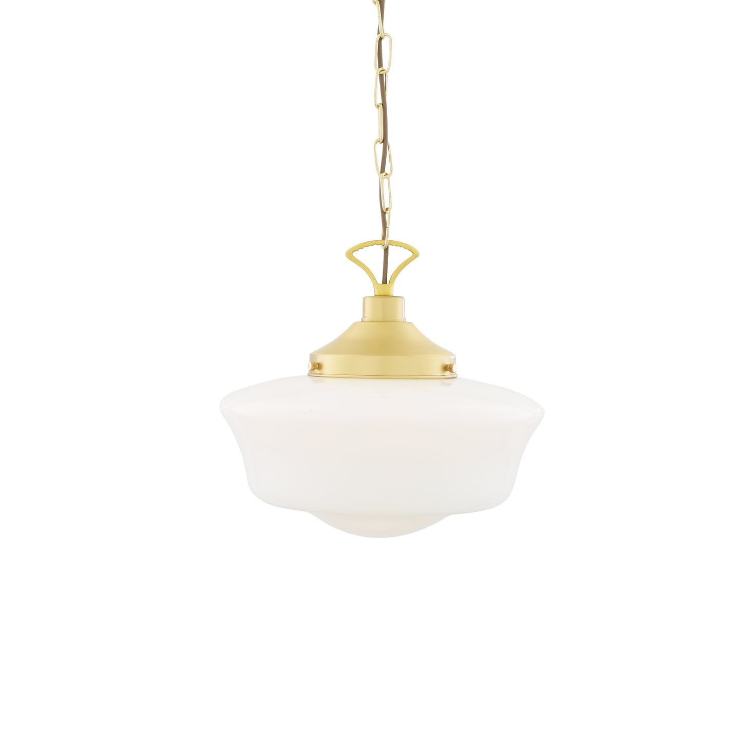 1920's Classic Schoolhouse Glass Pendant Light