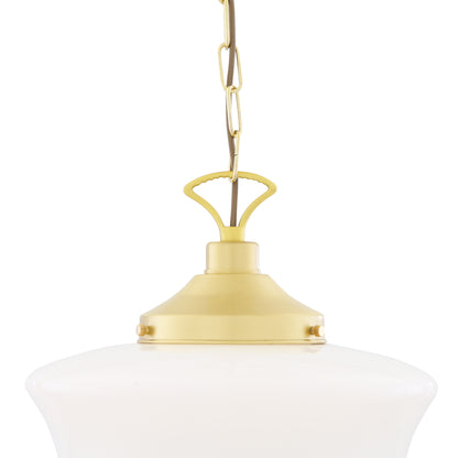 1920's Classic Schoolhouse Glass Pendant Light