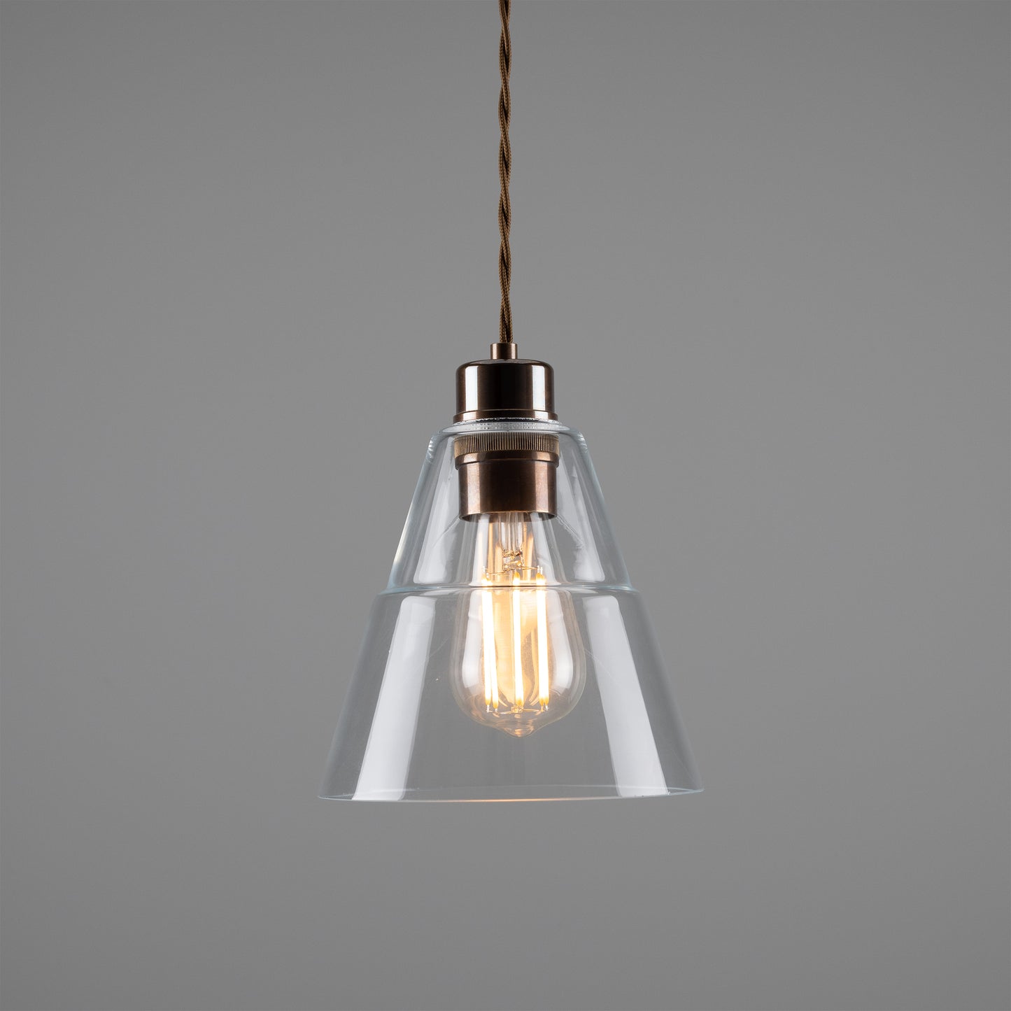 Lyx Clear Glass Cone Pendant Light