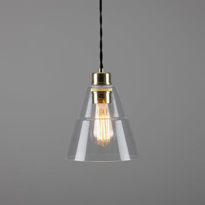 Lyx Clear Glass Cone Pendant Light