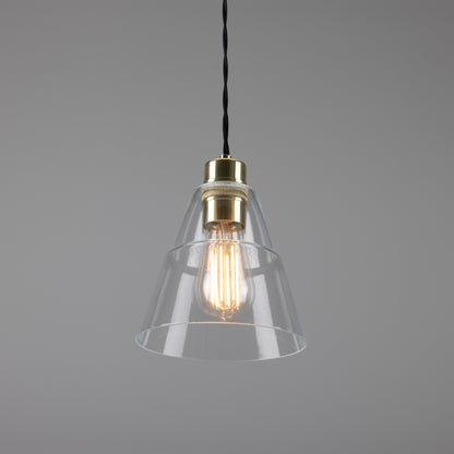 Lyx Clear Glass Cone Pendant Light