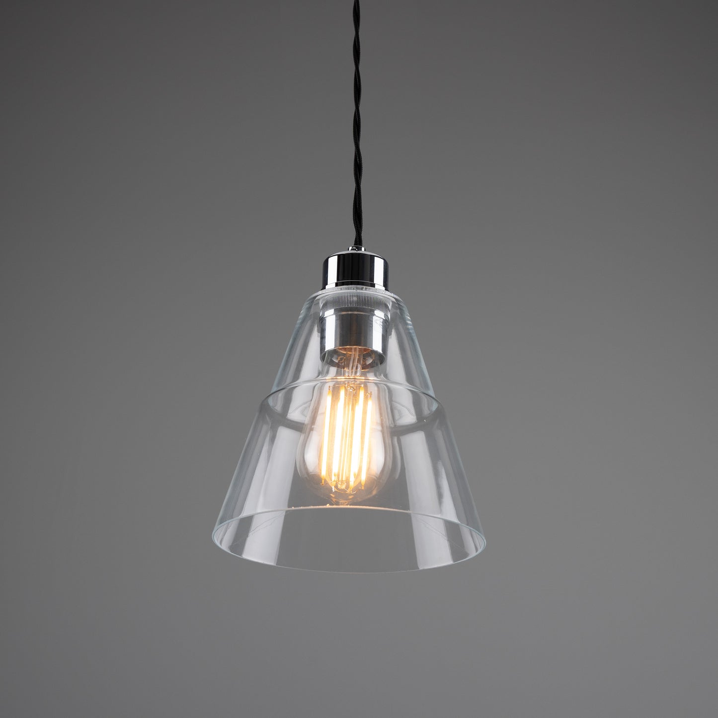 Lyx Clear Glass Cone Pendant Light