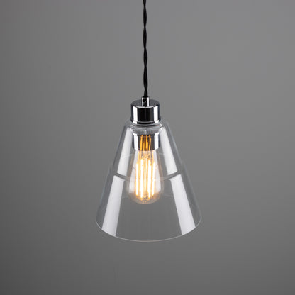 Lyx Clear Glass Cone Pendant Light