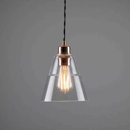 Lyx Clear Glass Cone Pendant Light