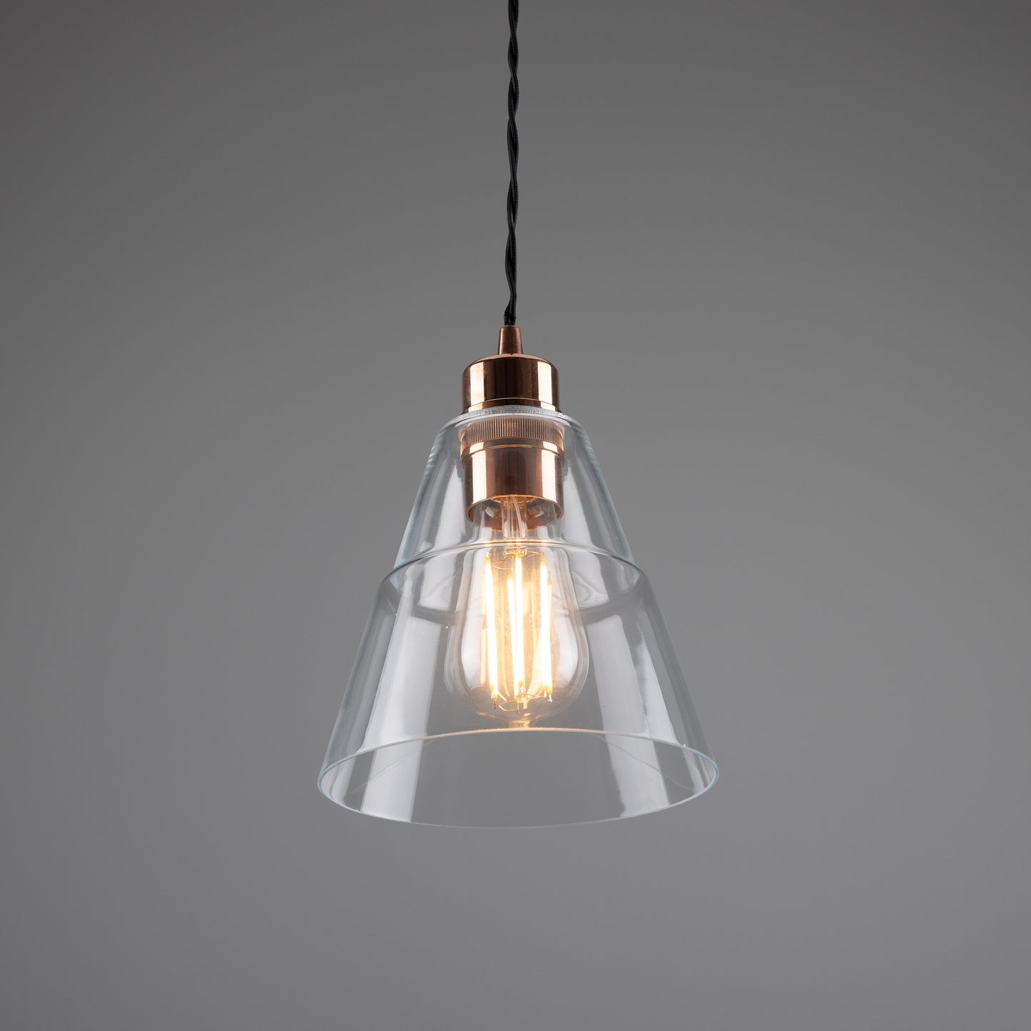 Lyx Clear Glass Cone Pendant Light