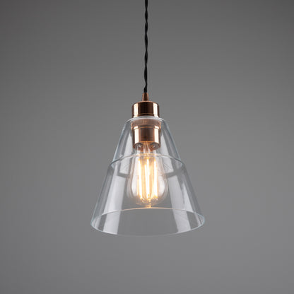 Lyx Clear Glass Cone Pendant Light