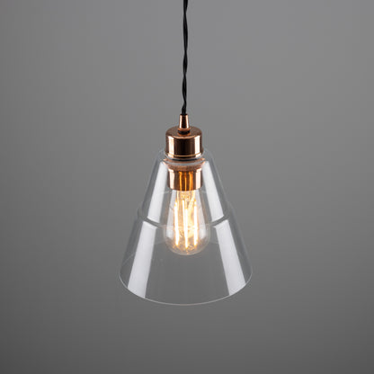 Lyx Clear Glass Cone Pendant Light