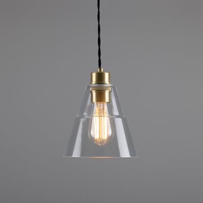 Lyx Clear Glass Cone Pendant Light