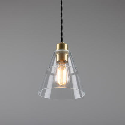 Lyx Clear Glass Cone Pendant Light