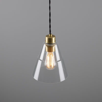 Lyx Clear Glass Cone Pendant Light