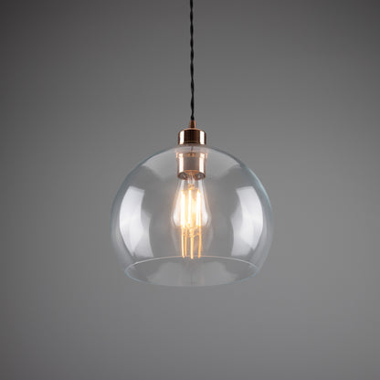 Eden Clear Open Glass Globe Pendant Light