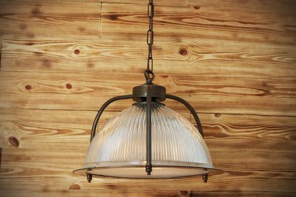 Bousta Holophane Glass Pendant Light