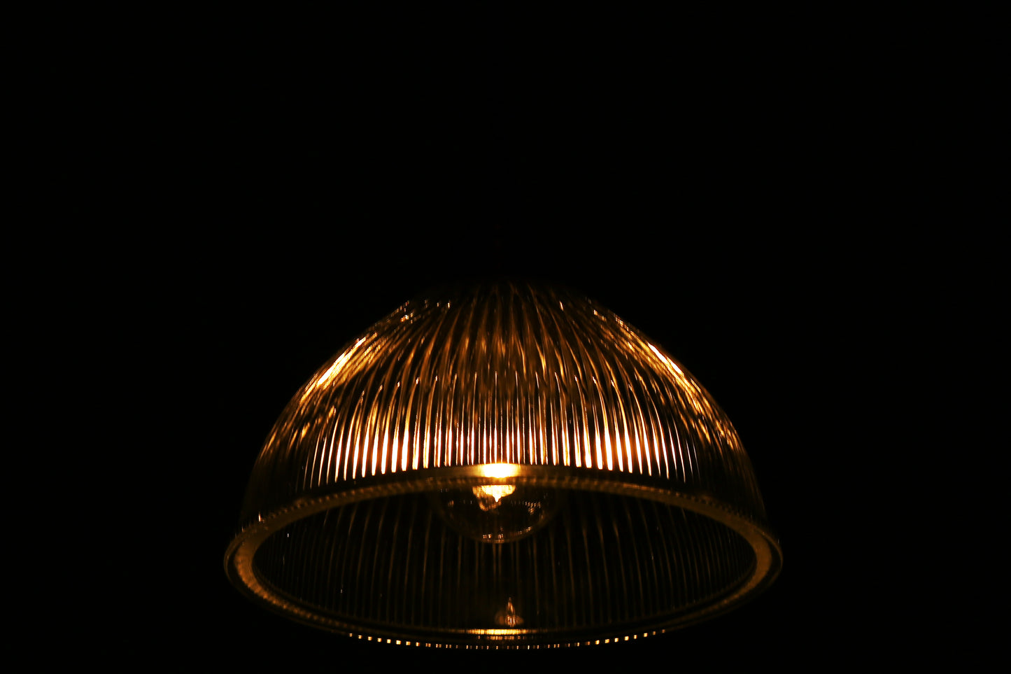 Boston Vintage Holophane Glass Pendant Light