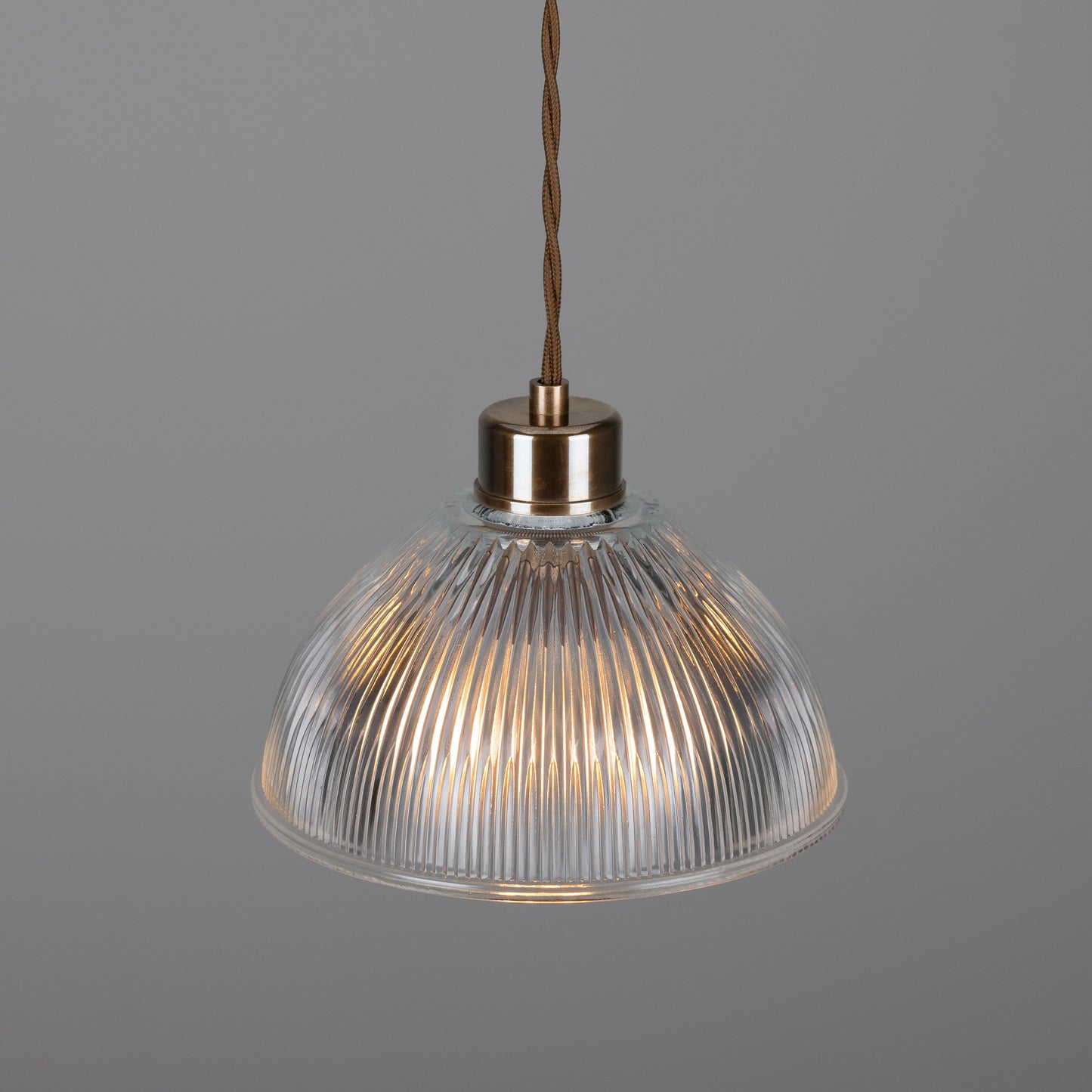 Boston Vintage Holophane Glass Pendant Light