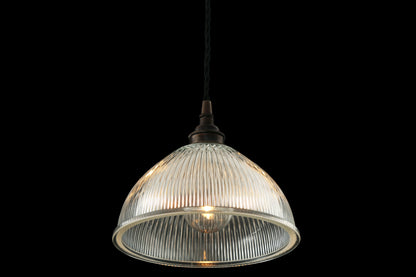 Boston Vintage Holophane Glass Pendant Light