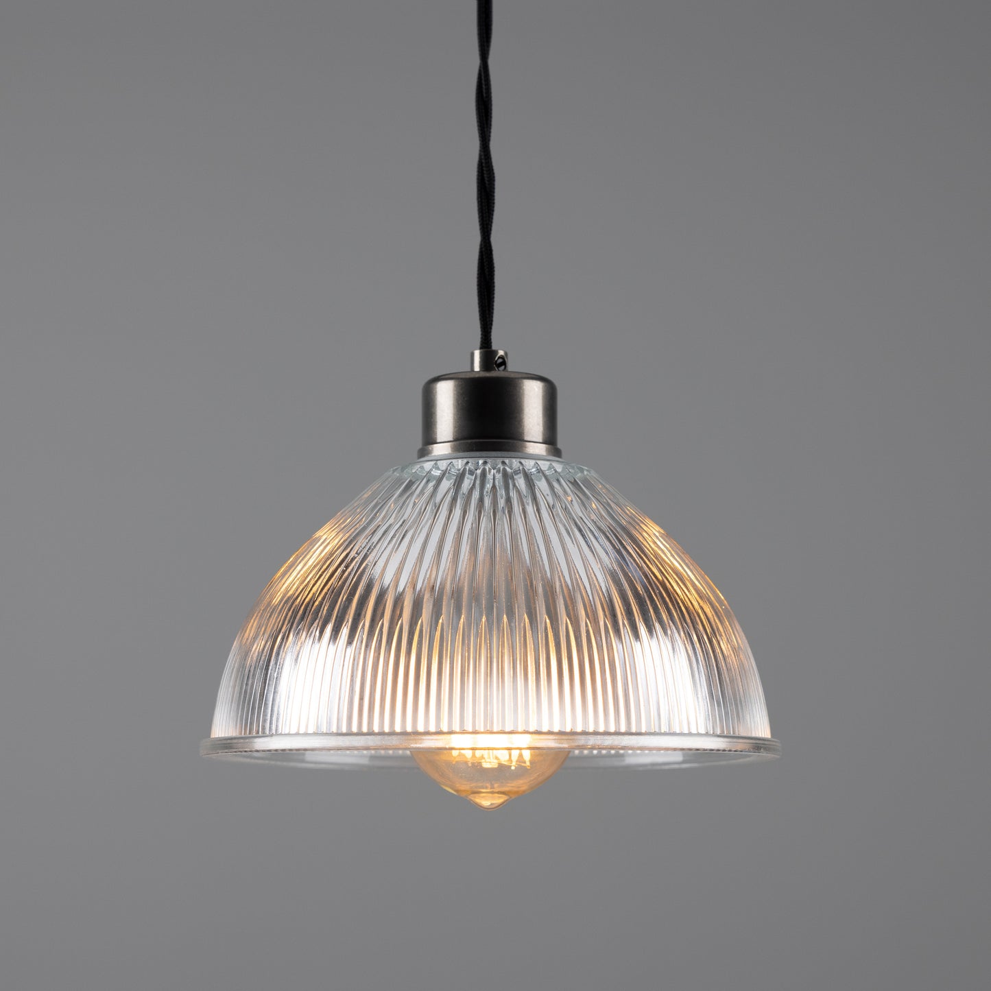 Boston Vintage Holophane Glass Pendant Light