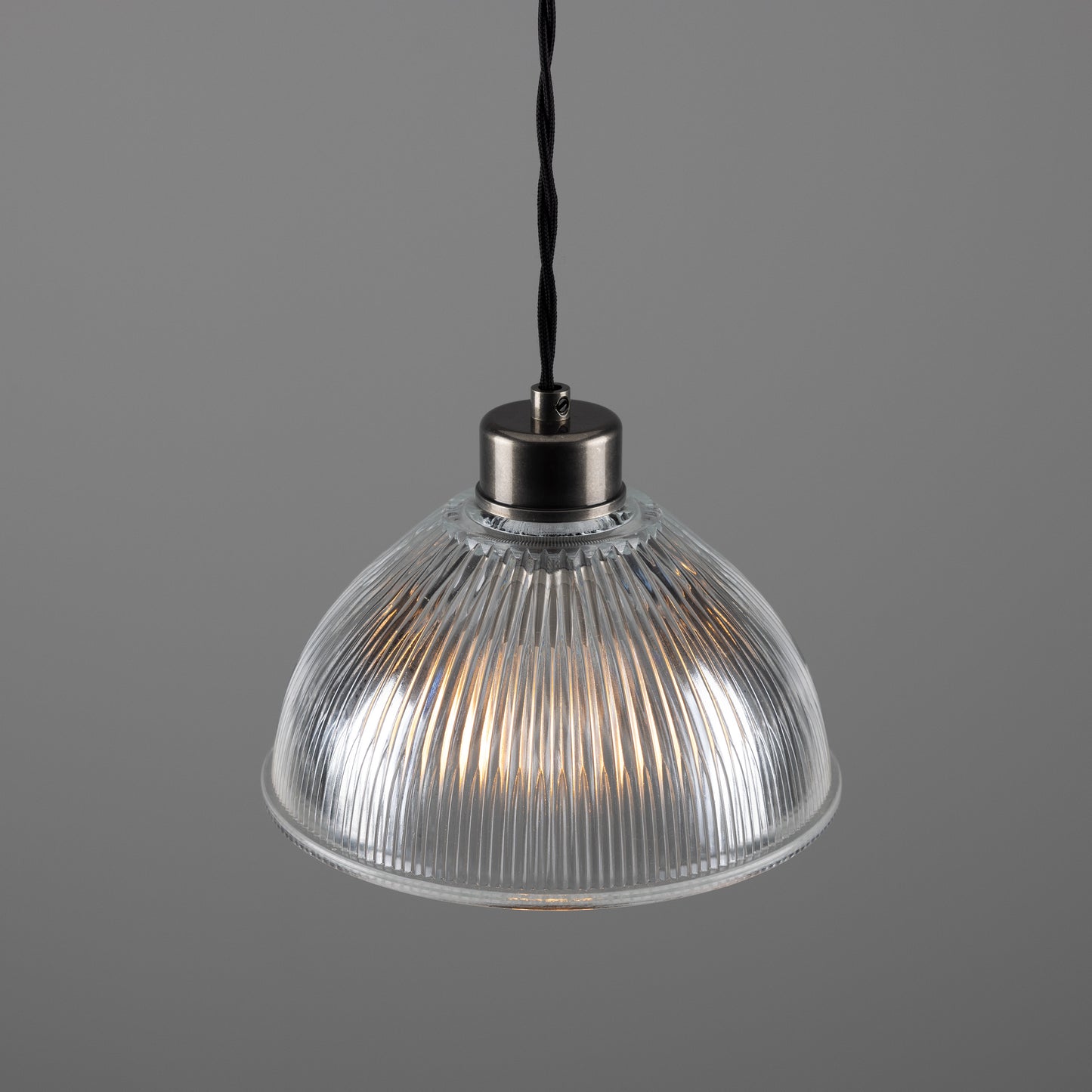 Boston Vintage Holophane Glass Pendant Light