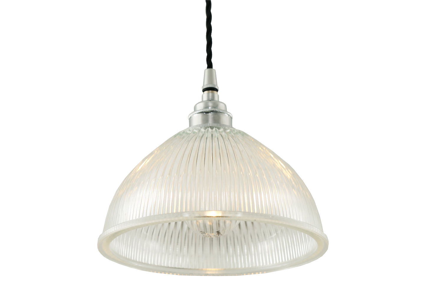 Boston Vintage Holophane Glass Pendant Light