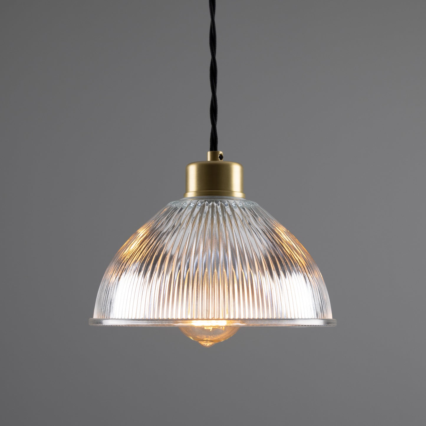 Boston Vintage Holophane Glass Pendant Light