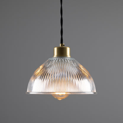 Boston Vintage Holophane Glass Pendant Light