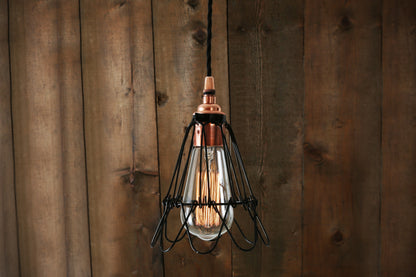 Juba Industrial Cage Copper Pendant Light