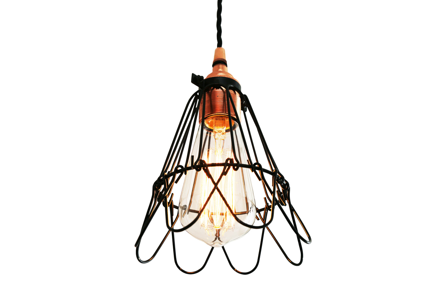 Juba Industrial Cage Copper Pendant Light