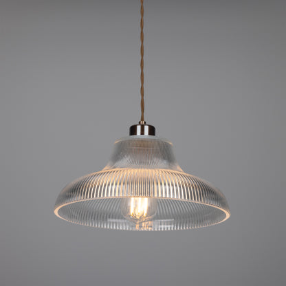 Mono Industrial Railway Glass Pendant Light