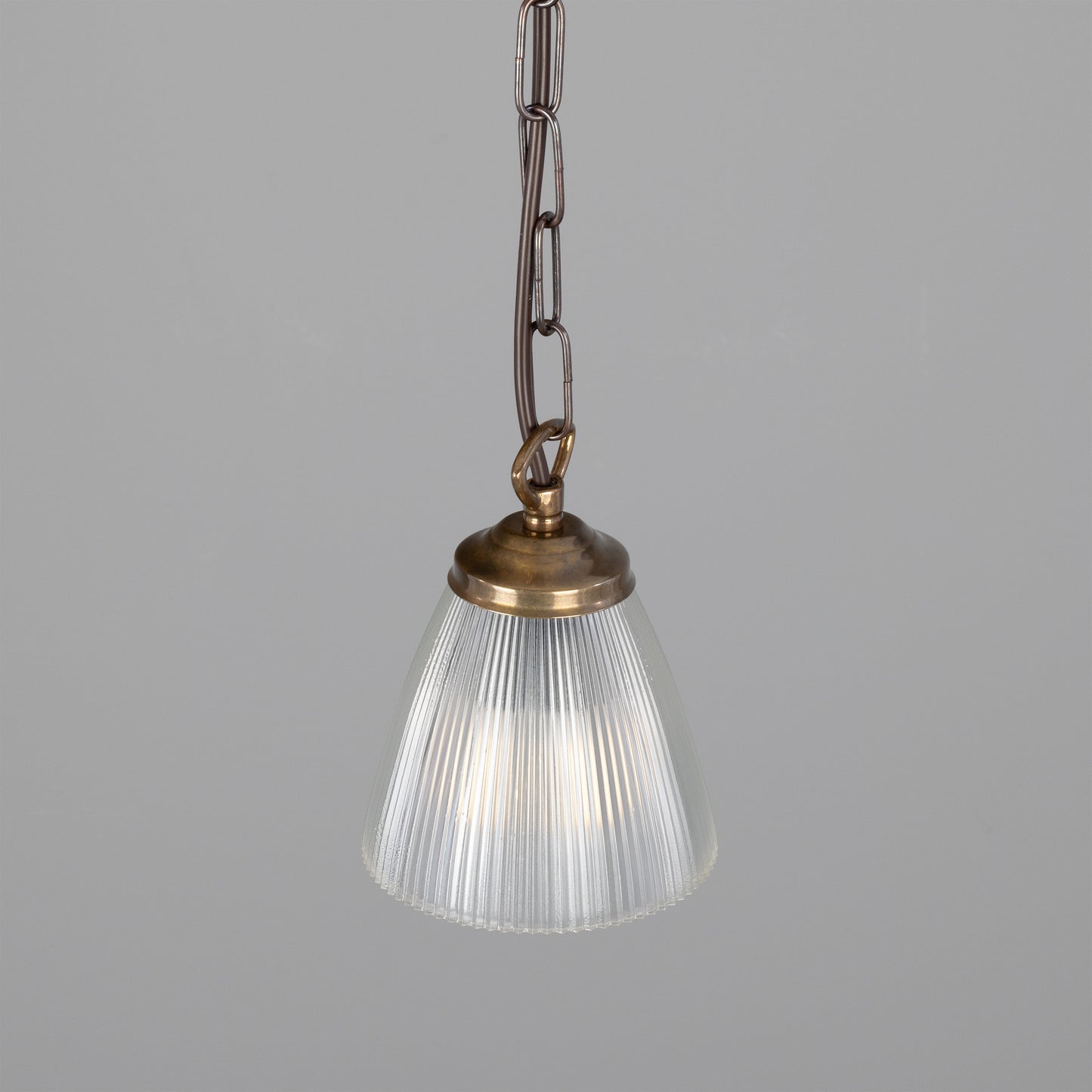 Gadar Small Holophane Glass Pendant Light