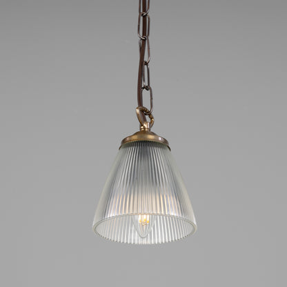 Gadar Small Holophane Glass Pendant Light