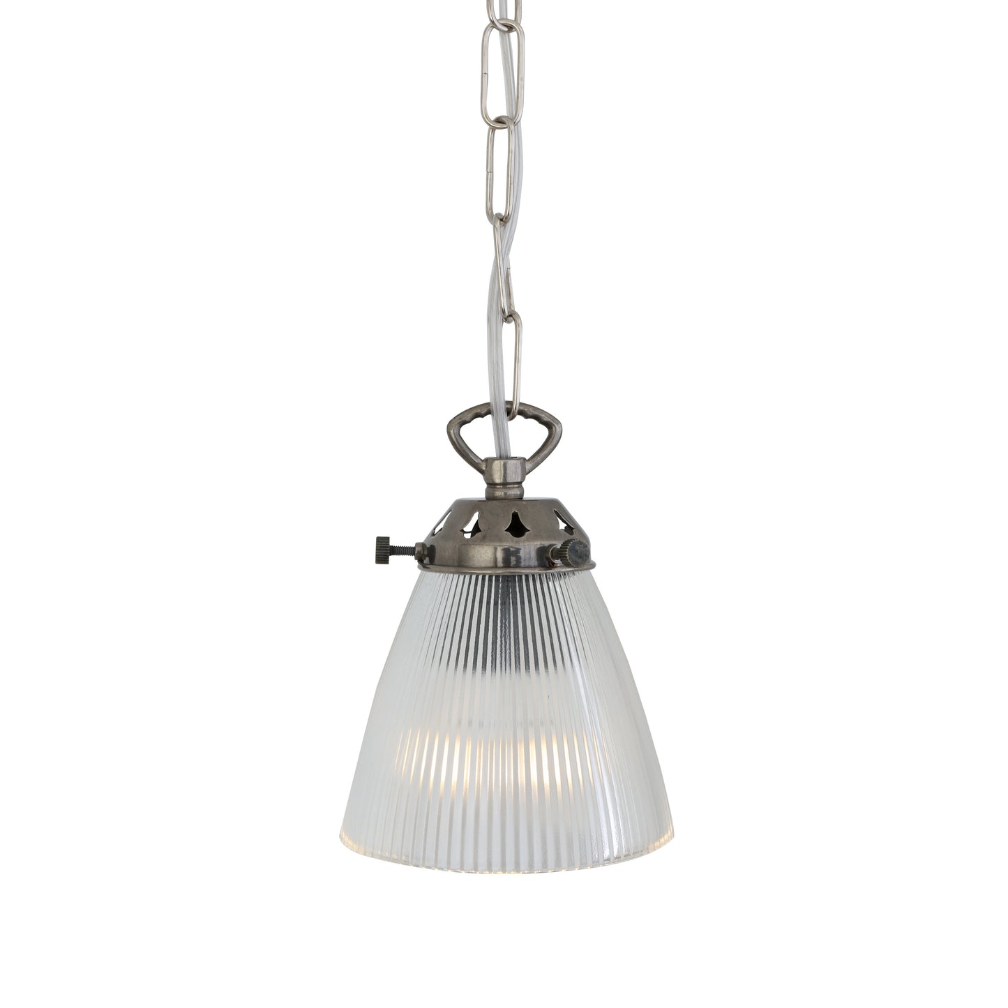 Gadar Small Holophane Glass Pendant Light