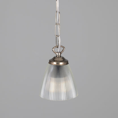 Gadar Small Holophane Glass Pendant Light