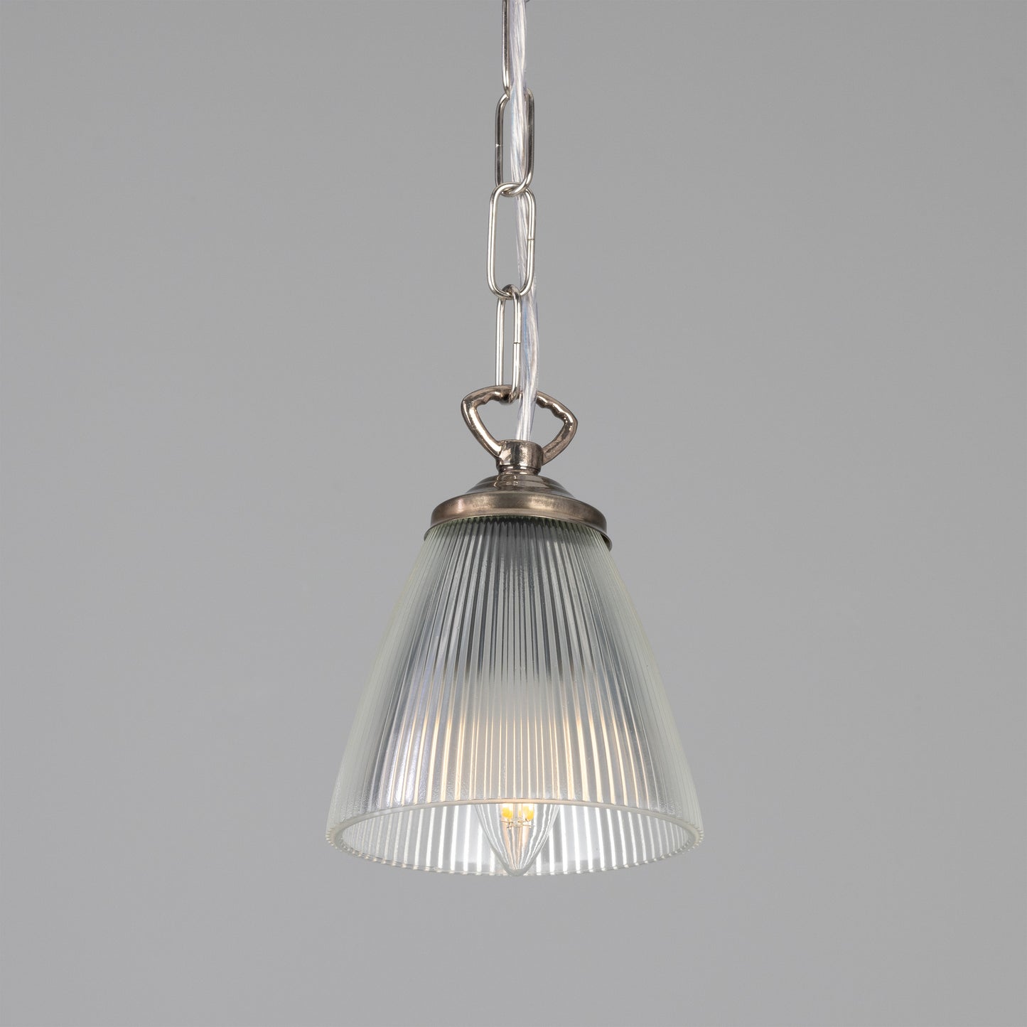 Gadar Small Holophane Glass Pendant Light