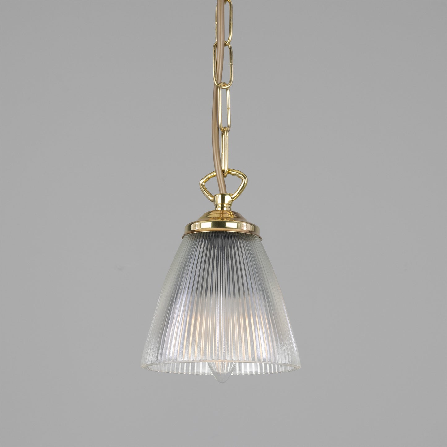 Gadar Small Holophane Glass Pendant Light