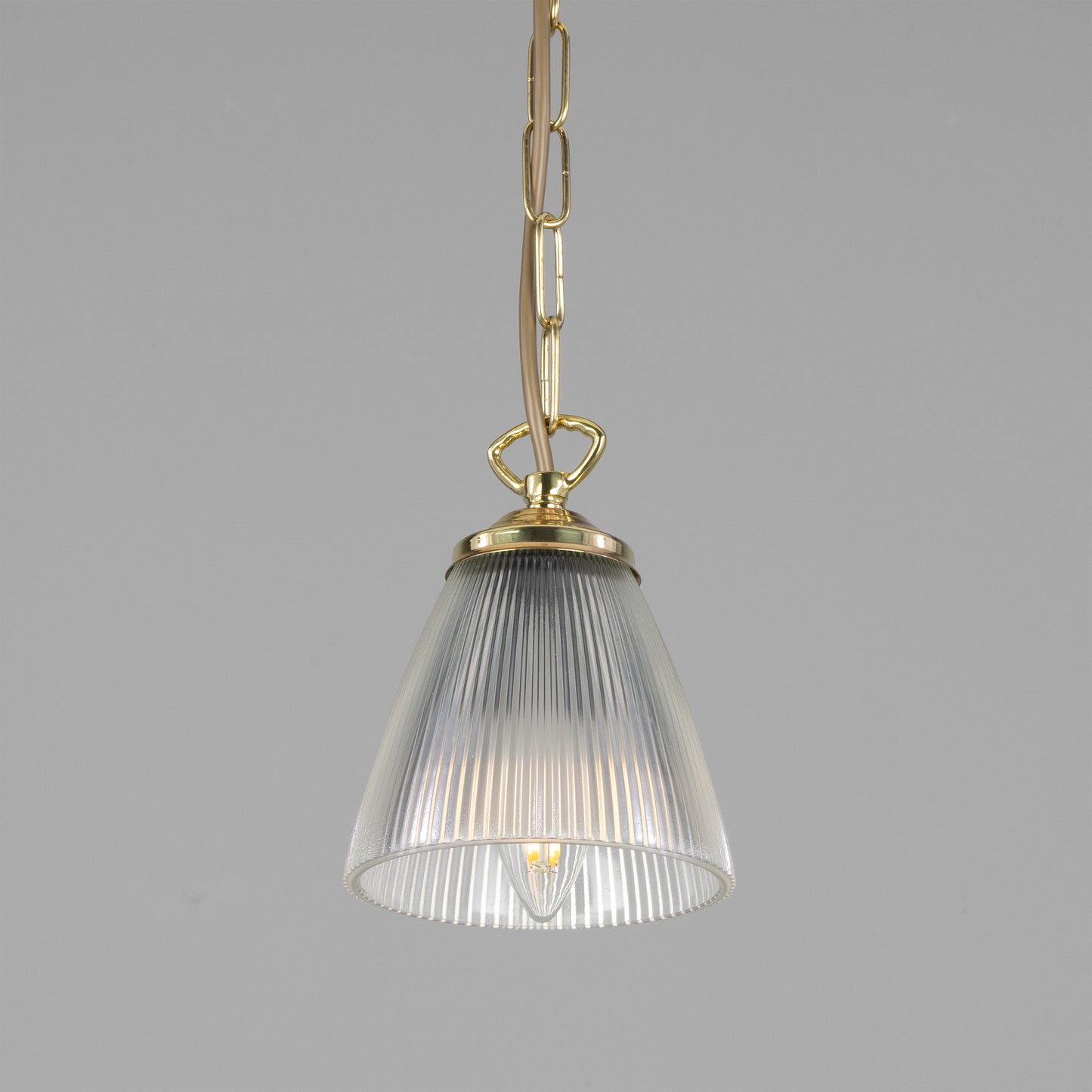 Gadar Small Holophane Glass Pendant Light