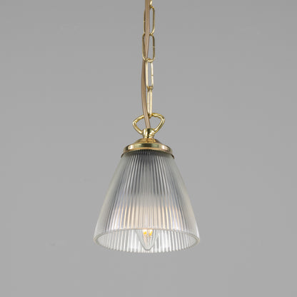 Gadar Small Holophane Glass Pendant Light